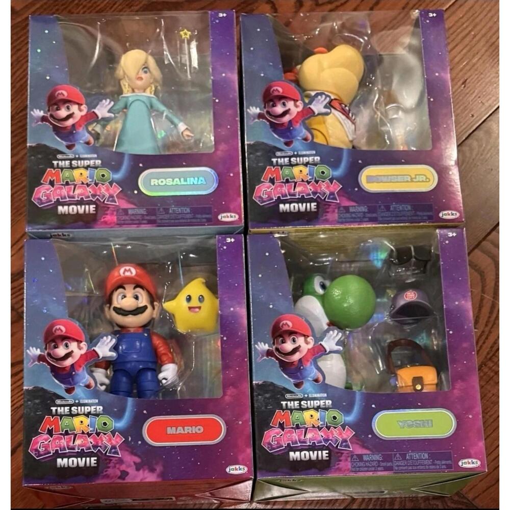 Super Mario Galaxy Movie 5” Figure Full Set, Mario, Yoshi, Bowser Jr,  Rosalina